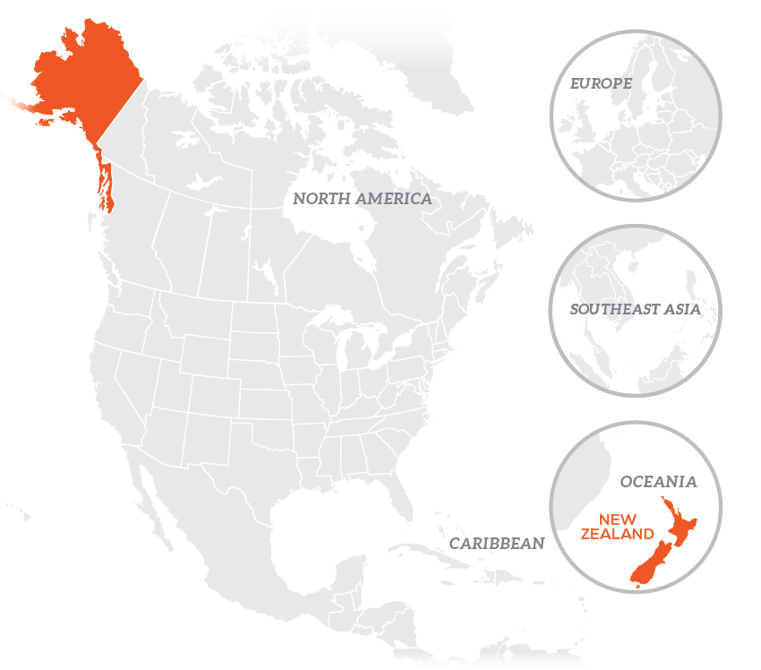 Map showing location of FAST government agency clients around the world